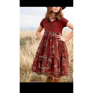 *NEW* Joyfolie Mia Joy Girls Lorelei Dress in Cinnamon Floral Size 12